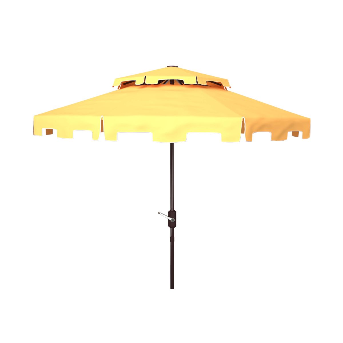 Safavieh Zimmerman 9ft Double Top Market Umbrella , PAT8200 - Yellow/White Trim