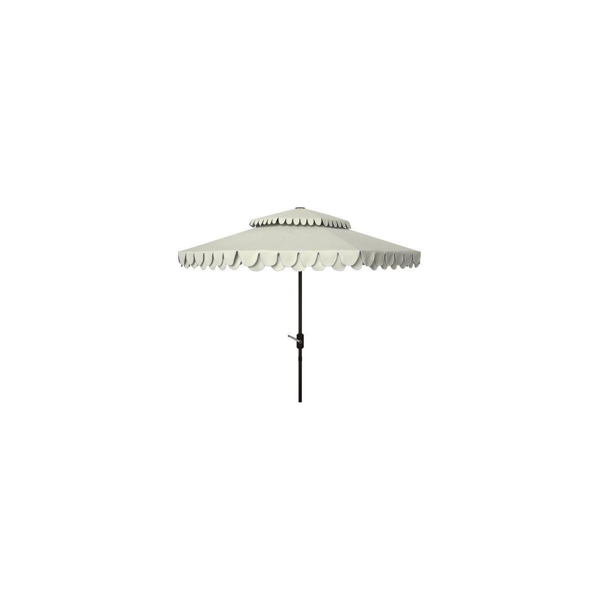 Safavieh Elegant Valance 9Ft Double Top Umbrella , PAT8206 - Beige/White
