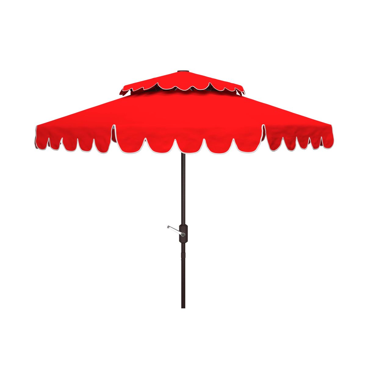 Safavieh Venice 9Ft Rnd Double Top Crank Umbrella , PAT8210 - Red