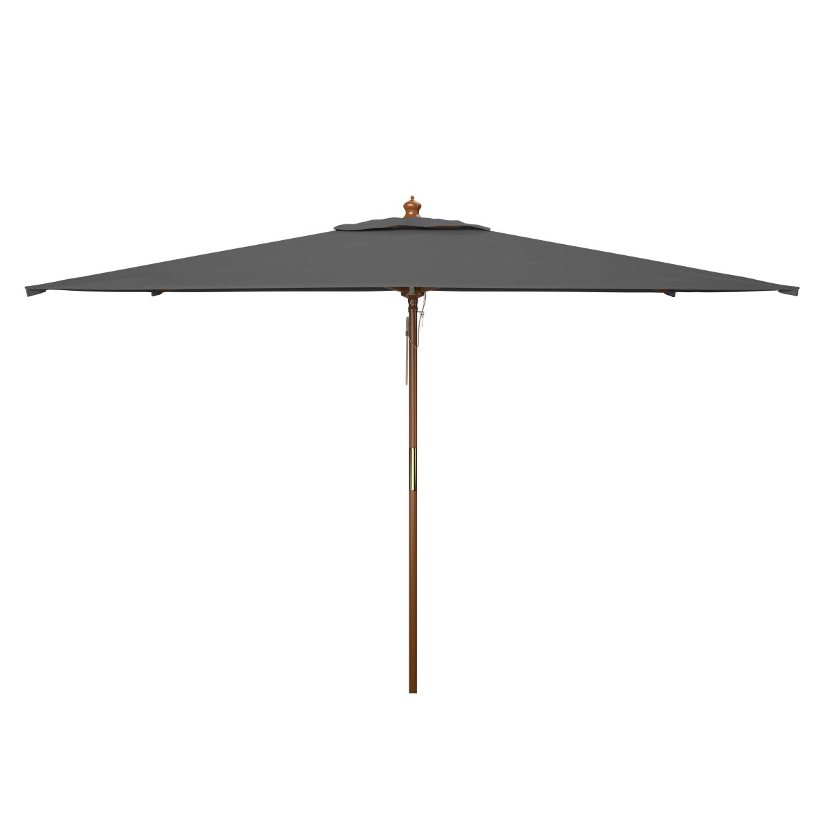 Safavieh Aklin 6.5Ft X 10Ft Rectangle Wooden Pulley Market Umbrella (No Tilt)/Beige , PAT8309 - Grey