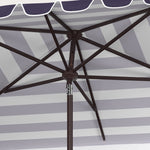 Safavieh Vienna 6.5 X 10 Ft Rect Crank Umbrella , PAT8311 - Black/White