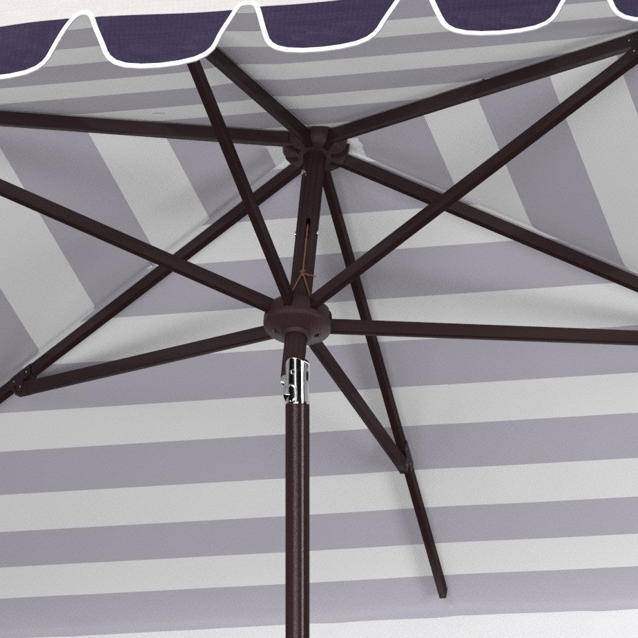 Safavieh Vienna 6.5 X 10 Ft Rect Crank Umbrella , PAT8311 - Black/White