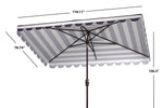 Safavieh Vienna 6.5 X 10 Ft Rect Crank Umbrella , PAT8311 - Black/White