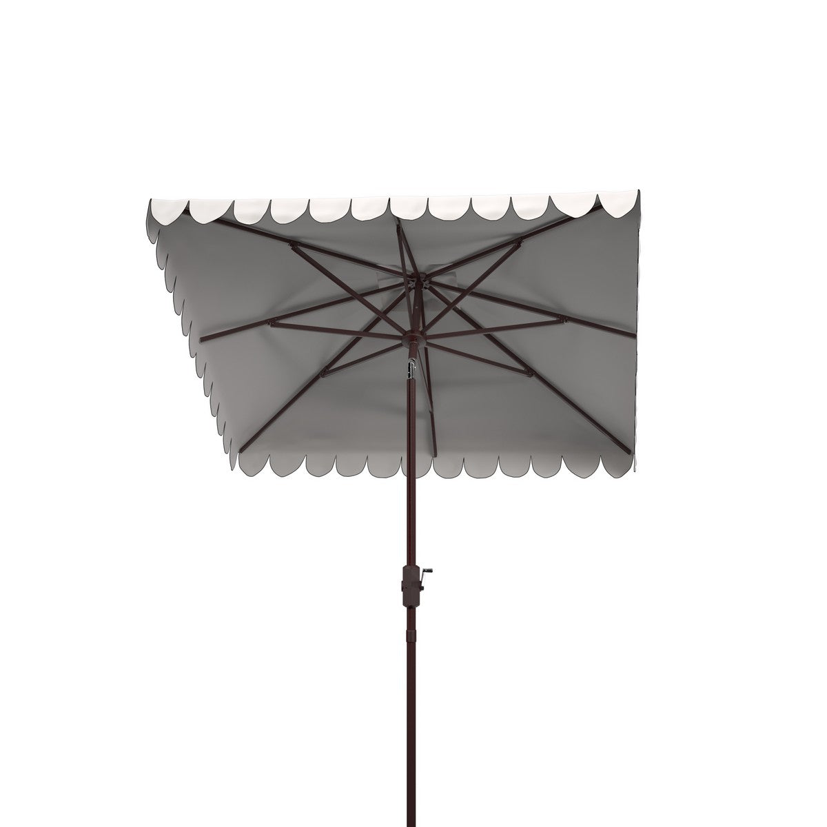 Safavieh Venice 7.5 Ft Square Crank Umbrella , PAT8410 - White/Black