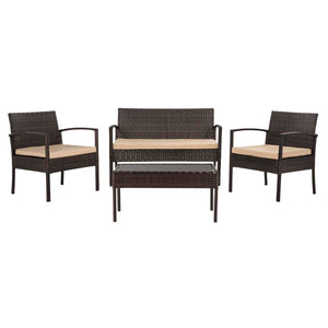 Safavieh Mattia 4 Piece Rattan Living Set , PAT9001
