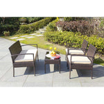 Safavieh Mattia 4 Piece Rattan Living Set , PAT9001 - Brown/Beige