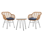 Safavieh Alton 3 Piece Lounge Set , PAT9004 - Natural/Navy