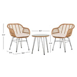 Safavieh Alton 3 Piece Lounge Set , PAT9004 - Natural/Beige