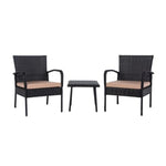 Safavieh Moore 3 Pc Lounge Set , PAT9009 - Black/Beige