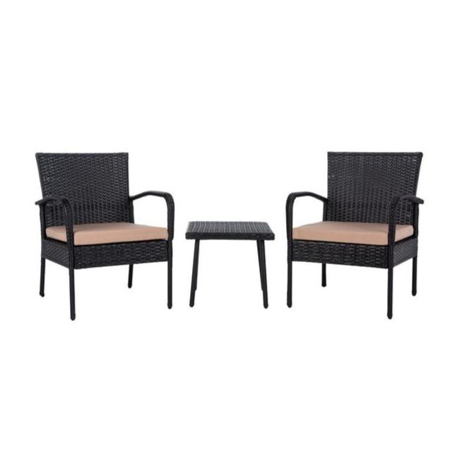 Safavieh Moore 3 Pc Lounge Set , PAT9009 - Black/Beige