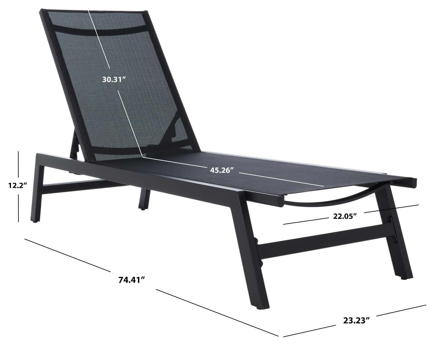 Safavieh Fionne Sunlounger , PAT9038 - Black