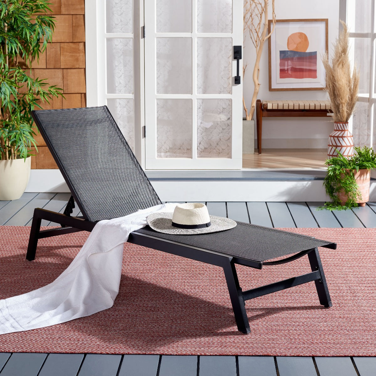 Safavieh Fionne Sunlounger , PAT9038 - Black