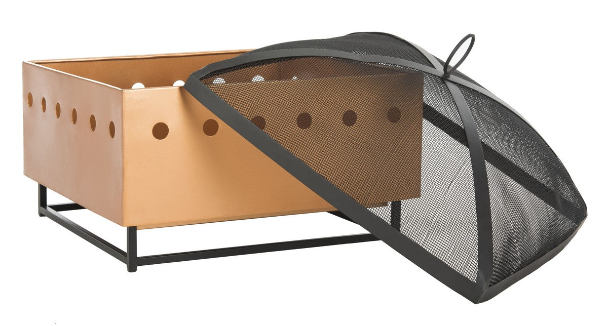 Safavieh Wyatt Square Fire Pit , PIT2004 - Copper/Black