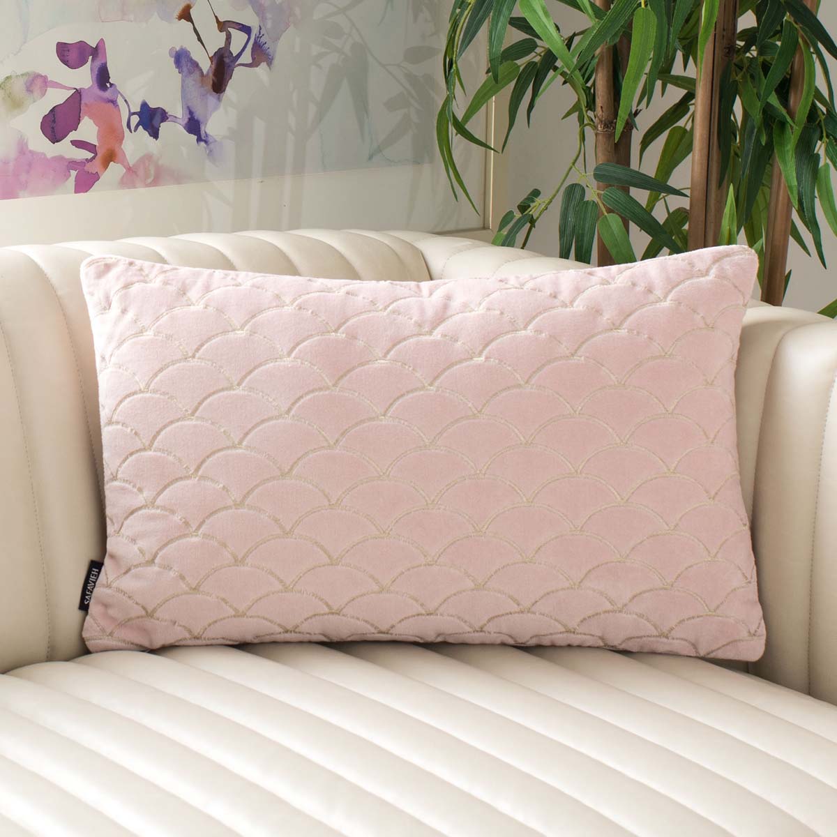 Safavieh Roselen Pillow , PLS6522 - Blush / Gold