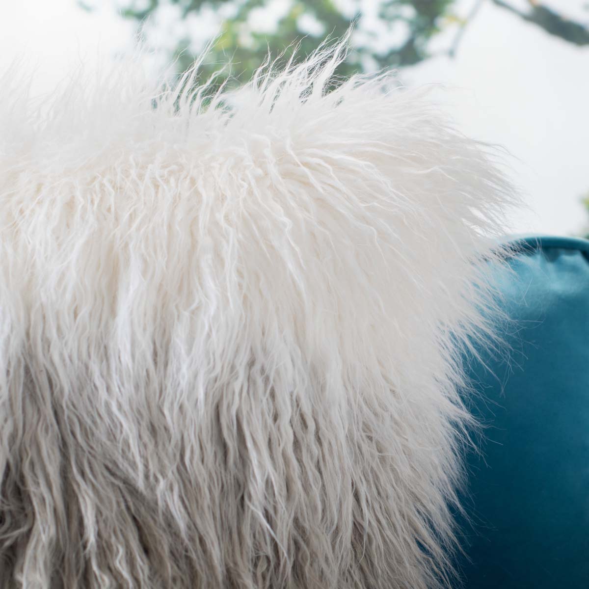 Safavieh Faux Flokati Pillow , PLS733 - Grey / White