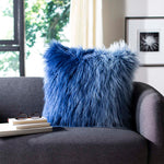 Safavieh Faux Flokati Pillow , PLS733 - Blue