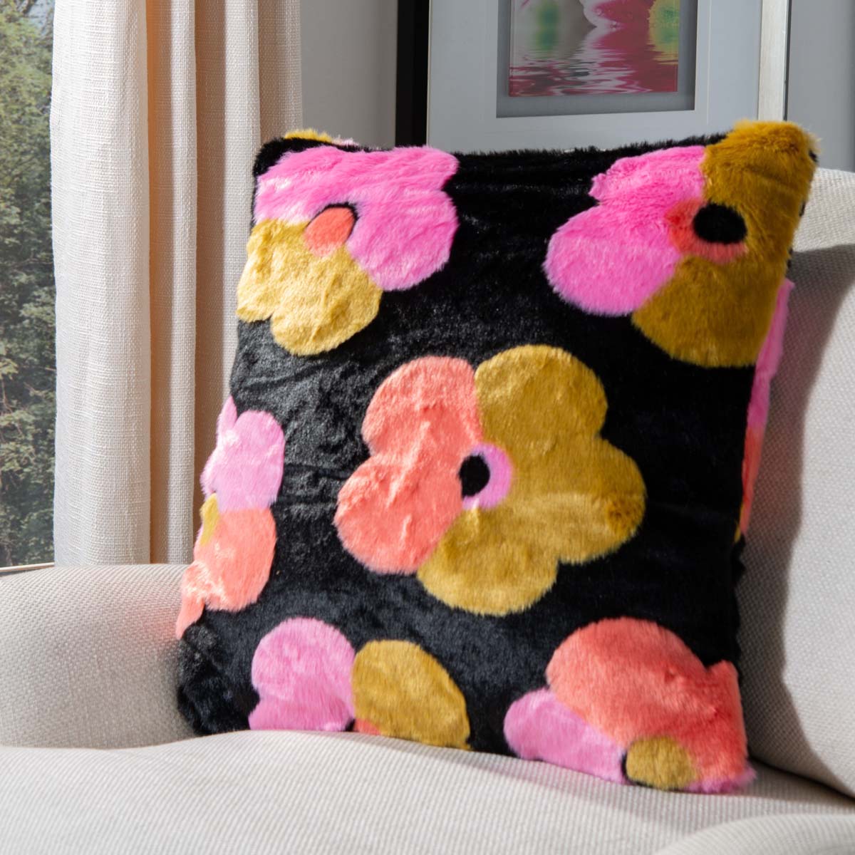 Safavieh Flower Child Fur Pillow , PLS784 - Assorted