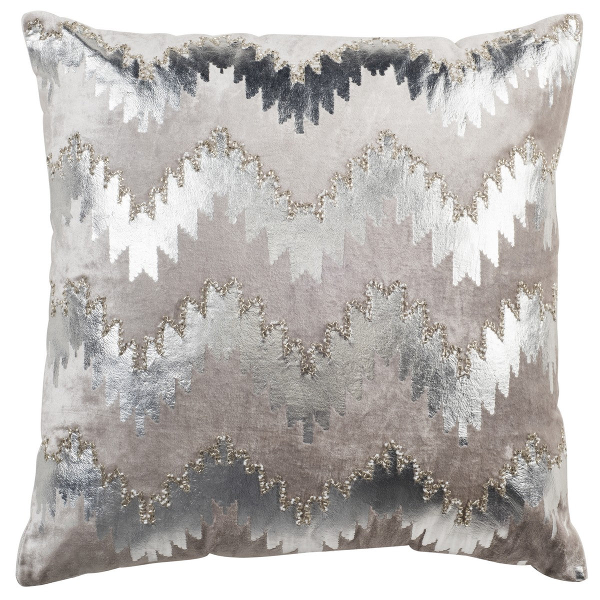 Safavieh Sophia  Flamestitch Pillow Silver, PLS870 - Silver
