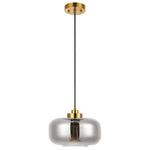 Safavieh Edge 11 Inch Pendant , PND4144 - Smoke Grey / Brass