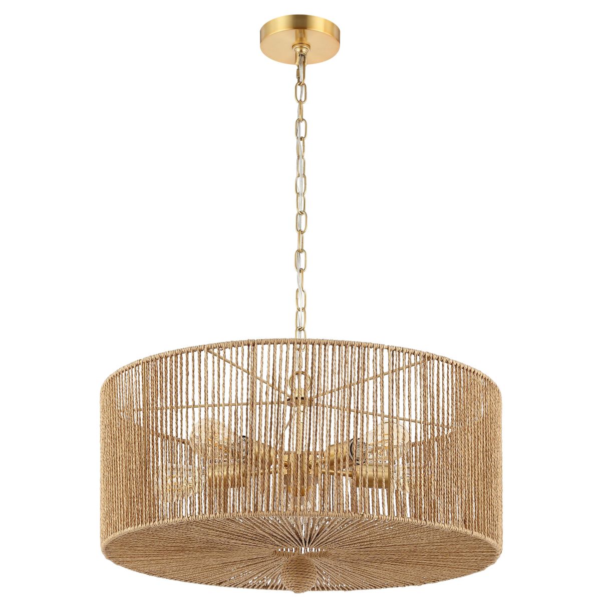 Safavieh Mamba 5 Light Extendable Pendant , PND4186 - Natural / Gold