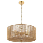 Safavieh Mamba 5 Light Extendable Pendant , PND4186 - Natural / Gold
