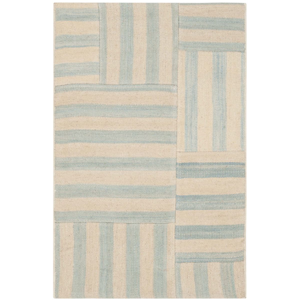 Ralph Lauren Canyon Stripe Patch Rug, RLR2867 - Sky