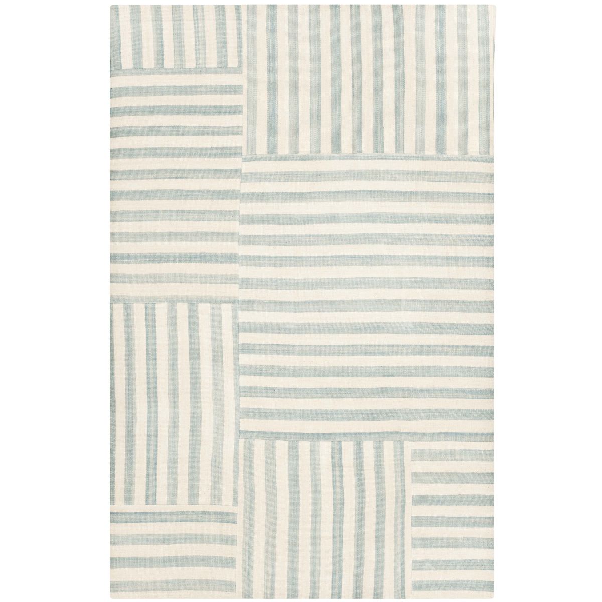 Ralph Lauren Canyon Stripe Patch Rug, RLR2867 - Sky