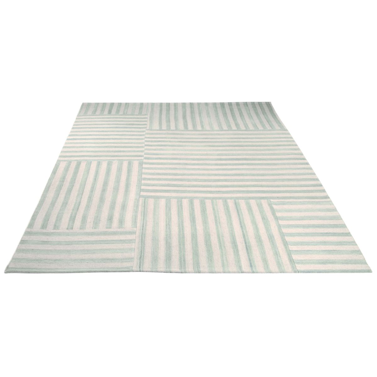 Ralph Lauren Canyon Stripe Patch Rug, RLR2867 - Sky