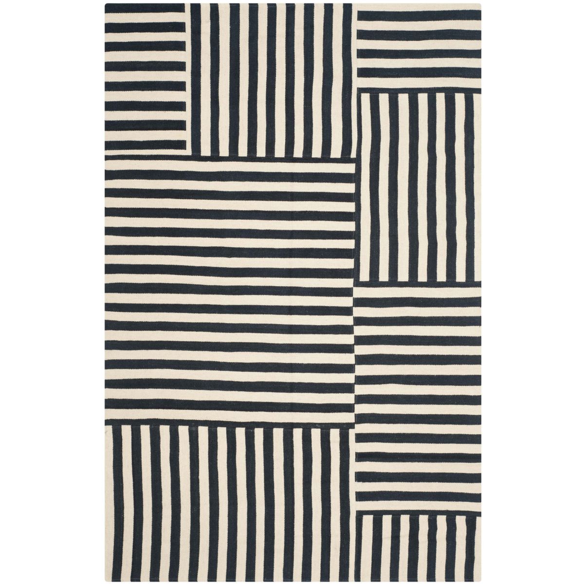Ralph Lauren Canyon Stripe Patch Rug, RLR2867 - Cinder