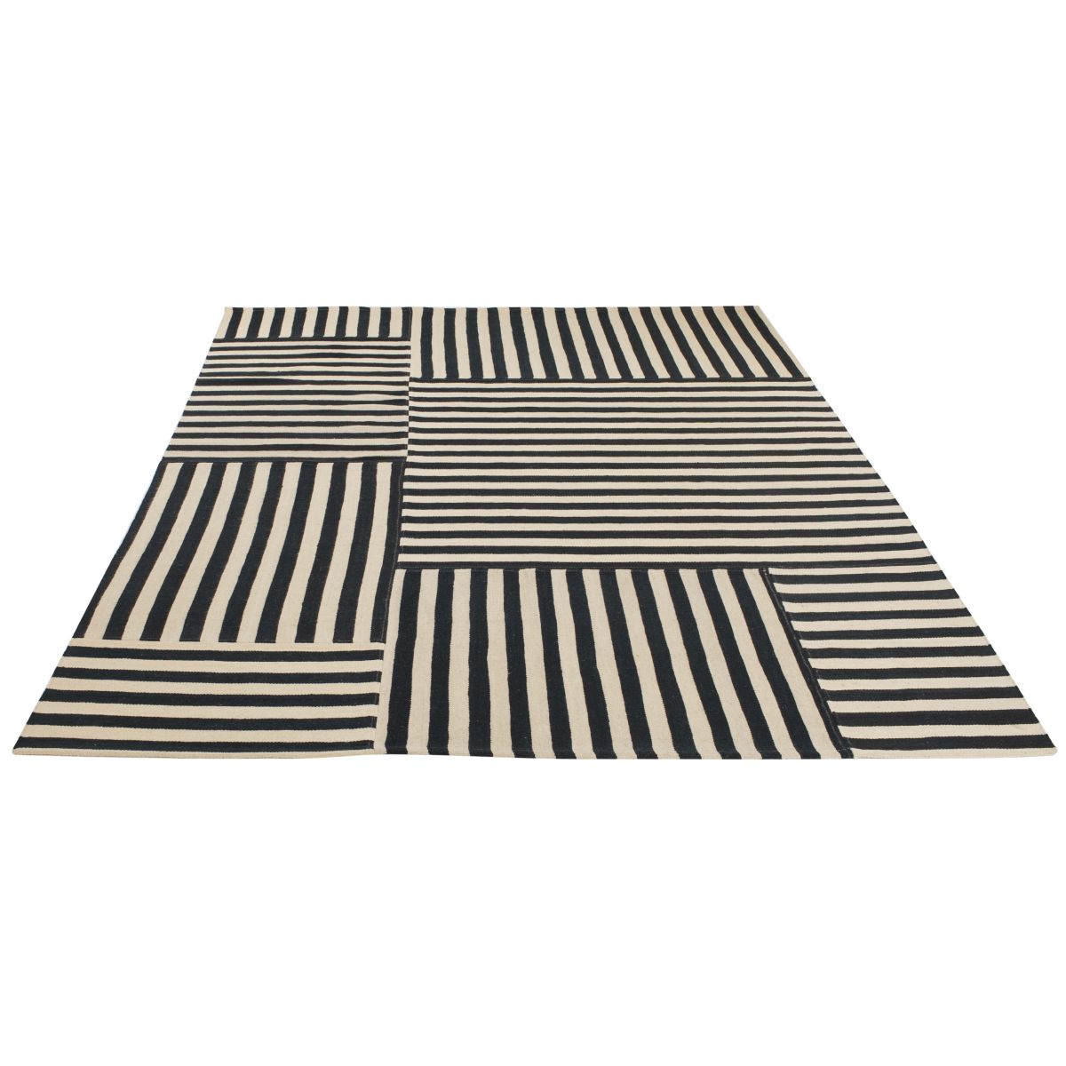 Ralph Lauren Canyon Stripe Patch Rug, RLR2867 - Cinder