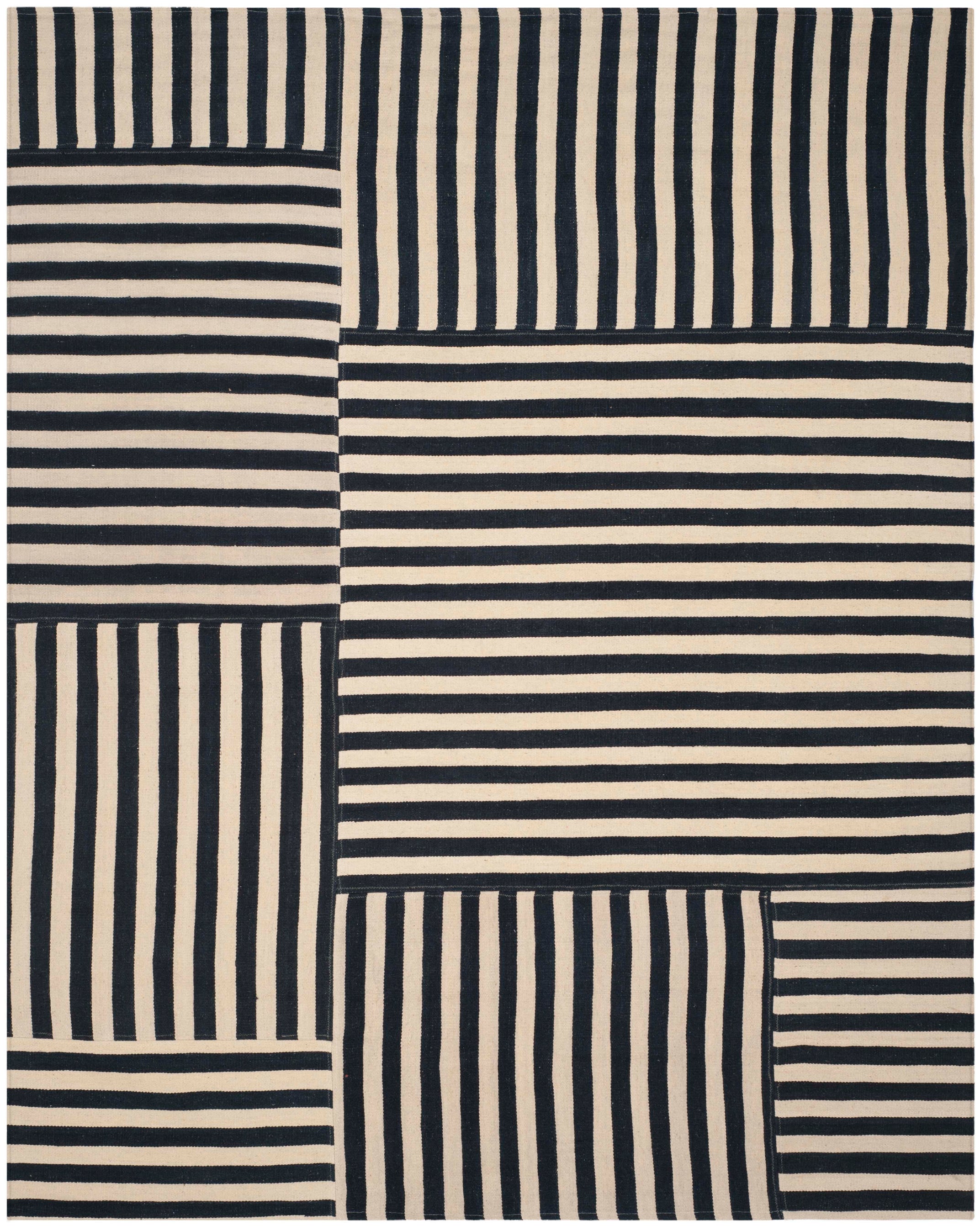Ralph Lauren Canyon Stripe Patch Rug, RLR2867 - Cinder