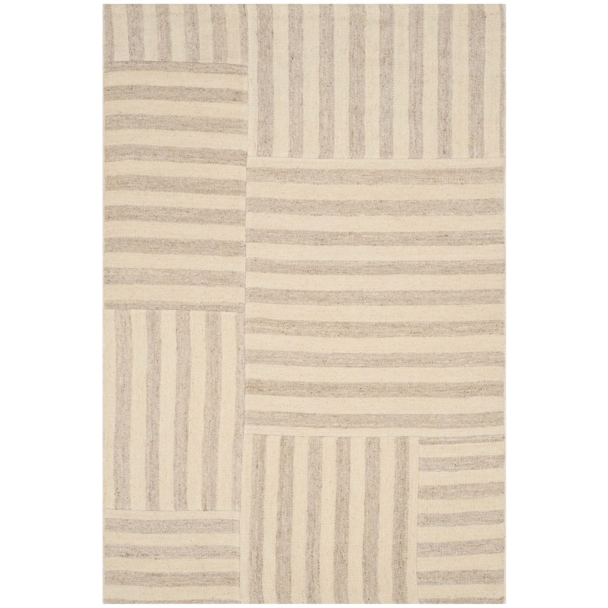 Ralph Lauren Canyon Stripe Patch Rug, RLR2867 - Dune