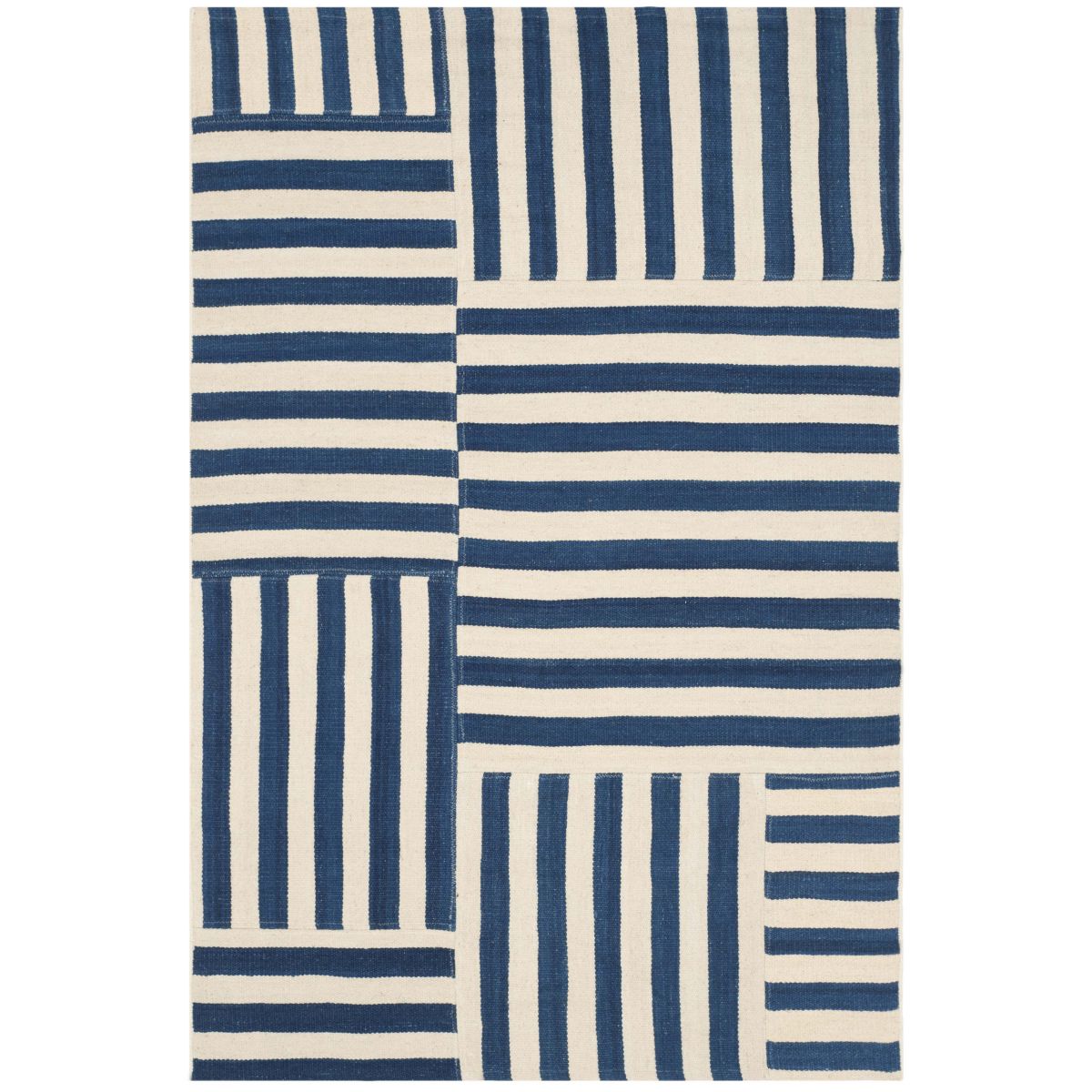 Ralph Lauren Canyon Stripe Patch Rug, RLR2867 - Pacific