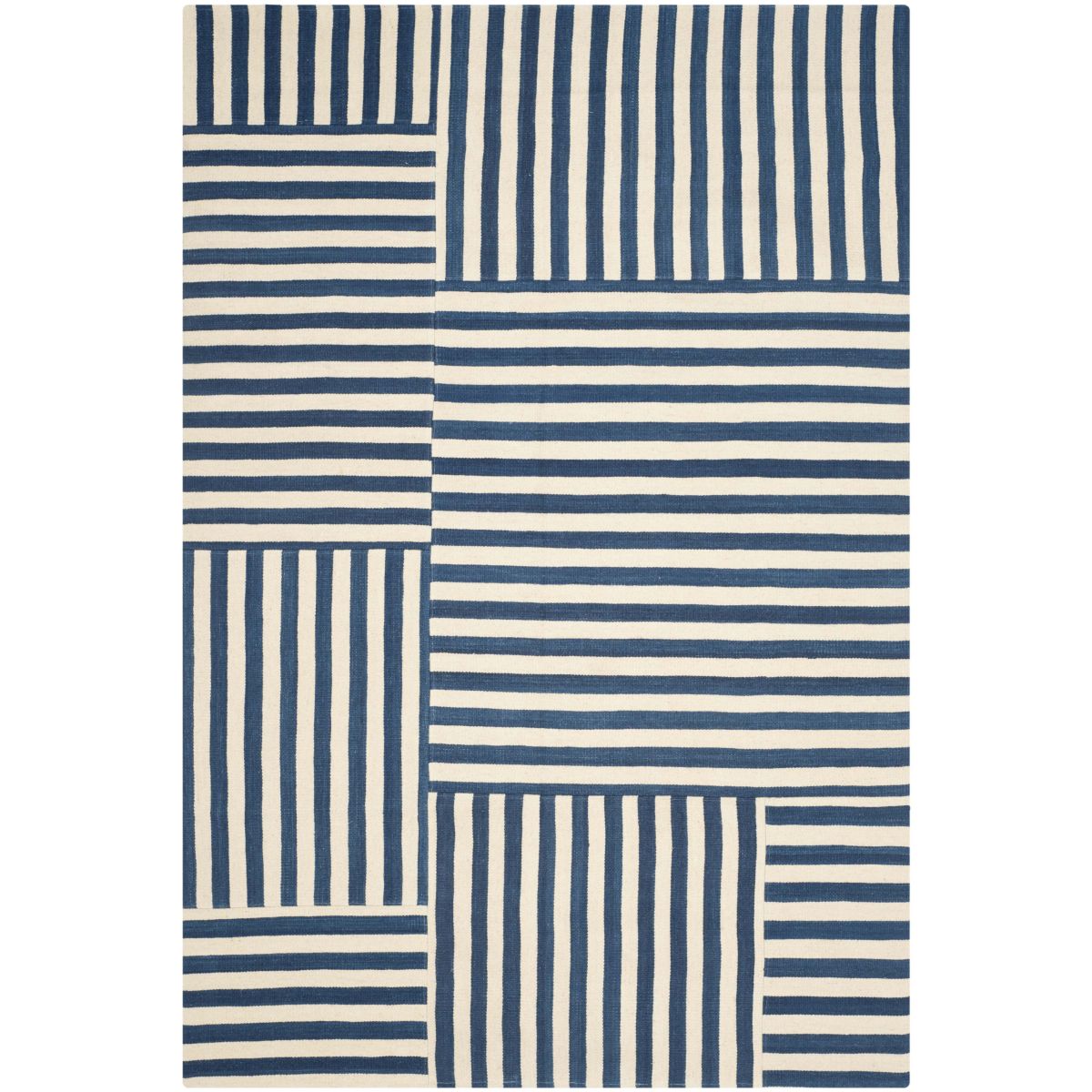 Ralph Lauren Canyon Stripe Patch Rug, RLR2867 - Pacific