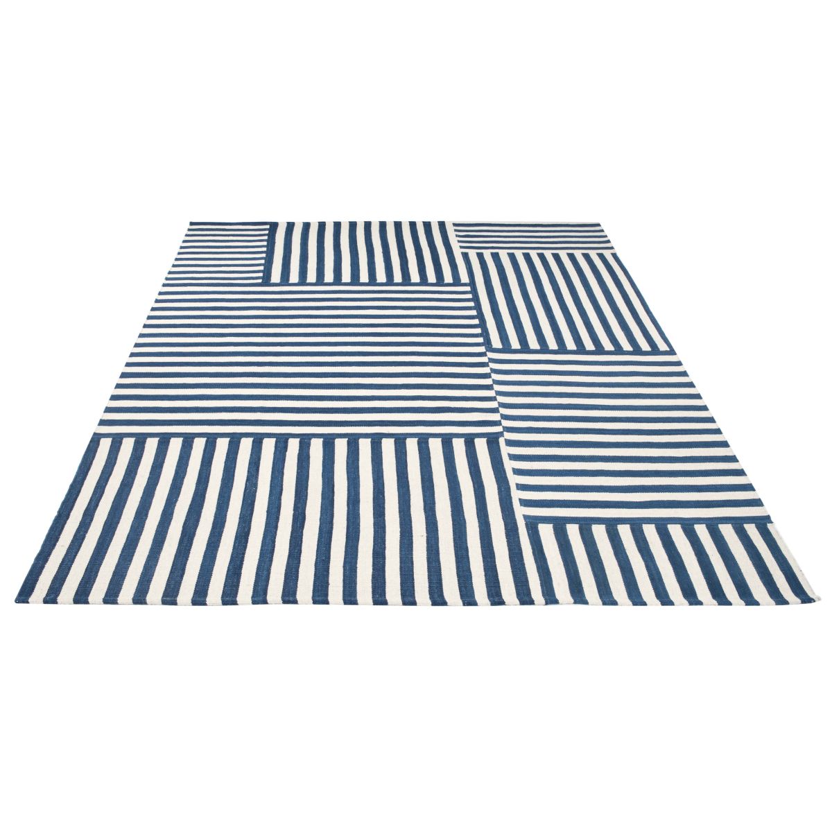 Ralph Lauren Canyon Stripe Patch Rug, RLR2867 - Pacific