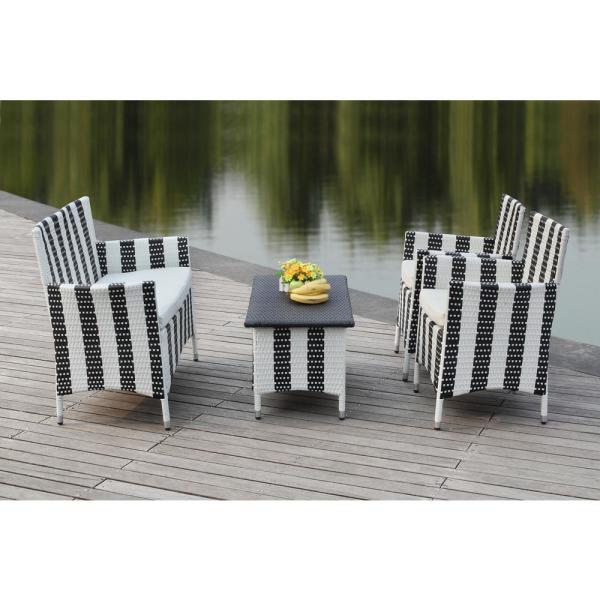 Safavieh Figueroa 4 Pc Outdoor Set , PAT2508 - Black/White