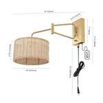 Brass/Natural Rattan