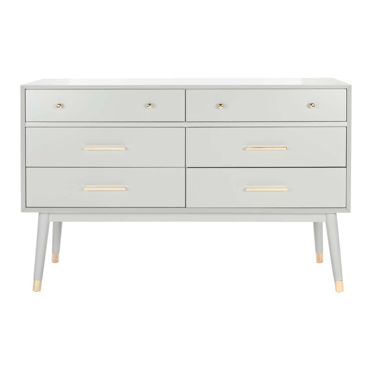 Safavieh Couture Madden Retro Dresser - Grey / Brass