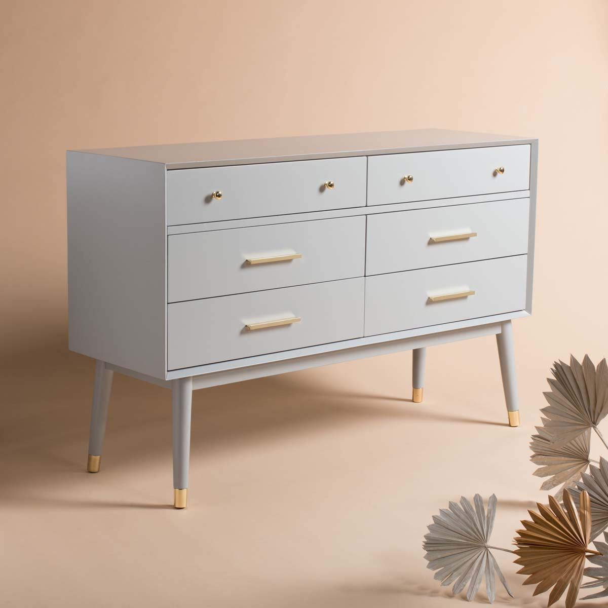 Safavieh Couture Madden Retro Dresser - Grey / Brass