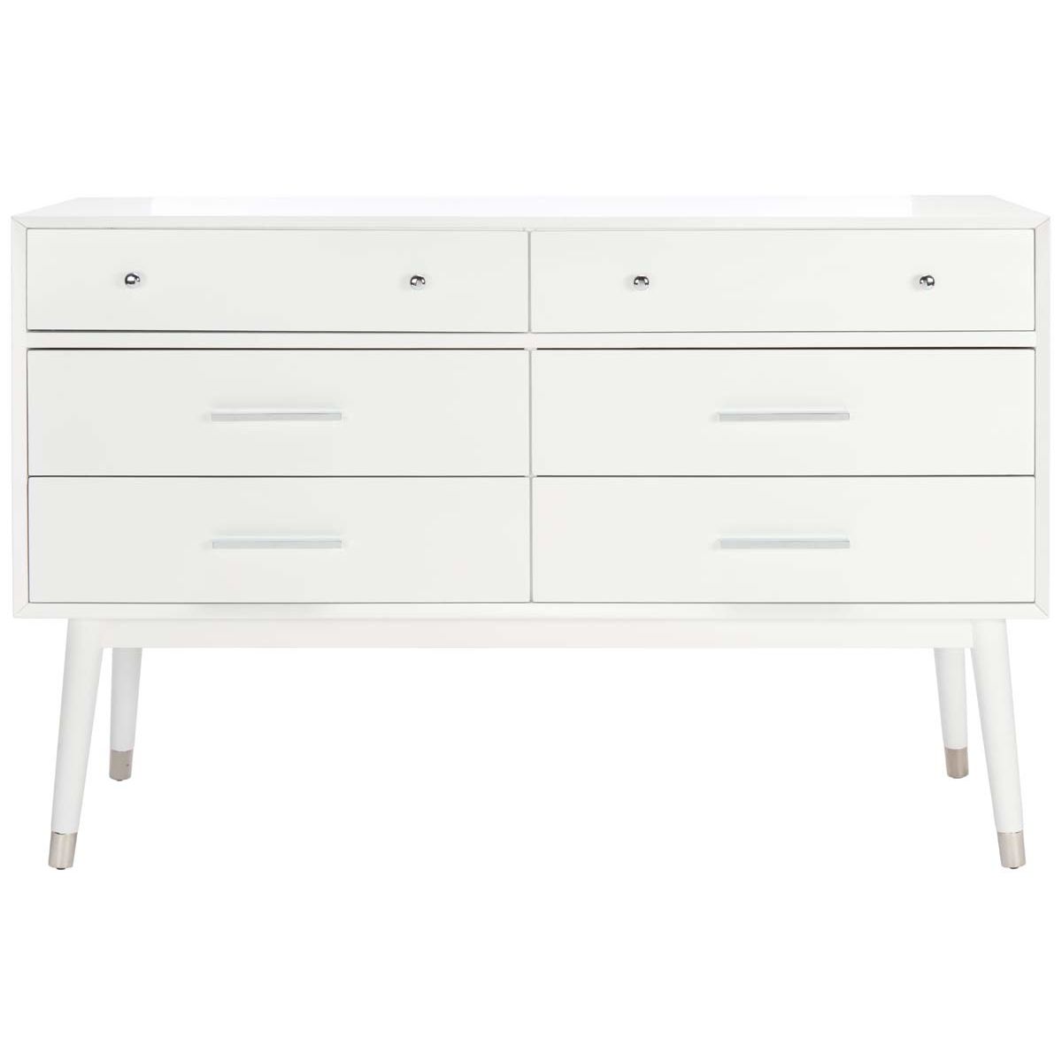Safavieh Couture Madden Retro Dresser - White / Silver