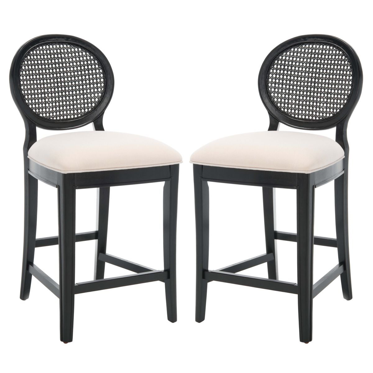 Safavieh Couture Karlee Rattan Back Counter Stool(Set of 2)