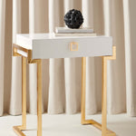 Safavieh Couture Abele Lacquer Side Table - White Lacquer