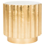 Safavieh Couture Elodie Gold Side Table - Gold Leaf / White