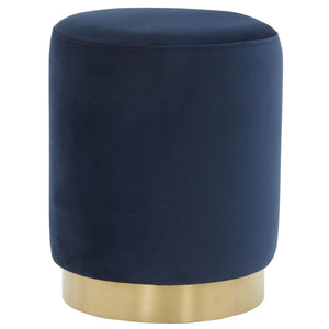 Safavieh Couture Elsworth Velvet Ottoman With Brass Base, SFV3558