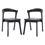 Safavieh Couture Brylie Wood And Leather Dining Chair(Set of 2) , SFV4126 - Black