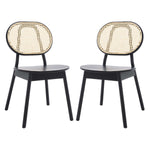 Safavieh Couture Kristianna Rattan Back Dining Chair(Set of 2) , SFV4127 - Black / Natural