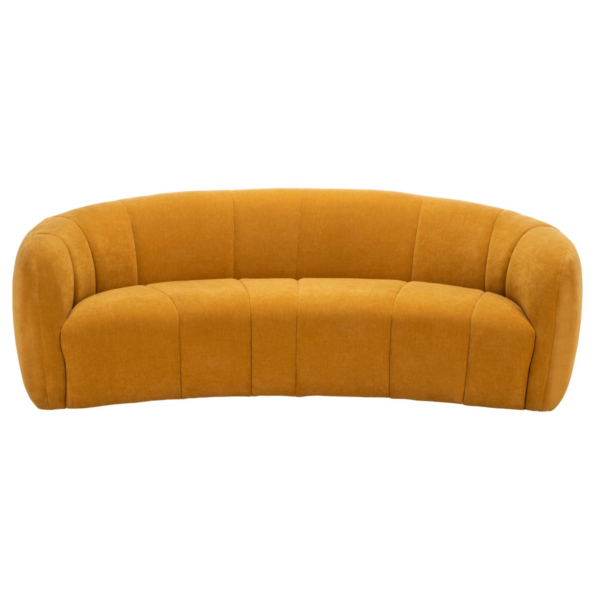 Safavieh Couture Alliya Channel Tufted Curved Sofa - Mustard