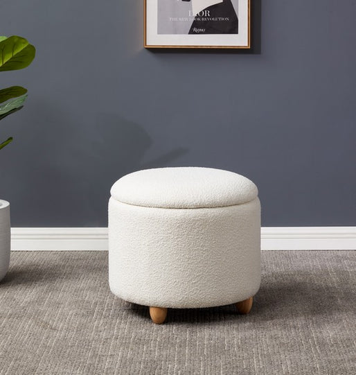 Safavieh Couture Mariabella Boucle Storage Ottoman - Ivory