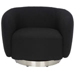 Safavieh Couture Bernard Boucle Swivel Accent Chair - Black / Chrome