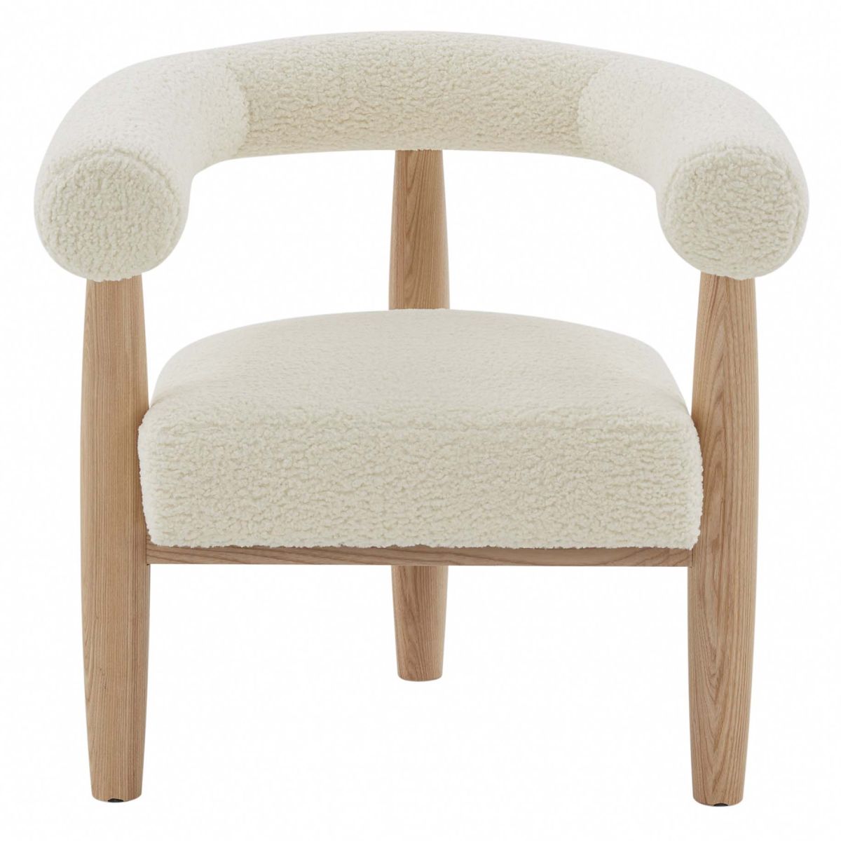 Safavieh Couture Jackie Curved Back Accent Chair - Ivory / Natural